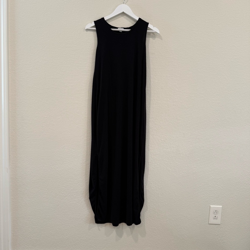 Cuyana Drape Back Dress in Black - Picture 4 of 7